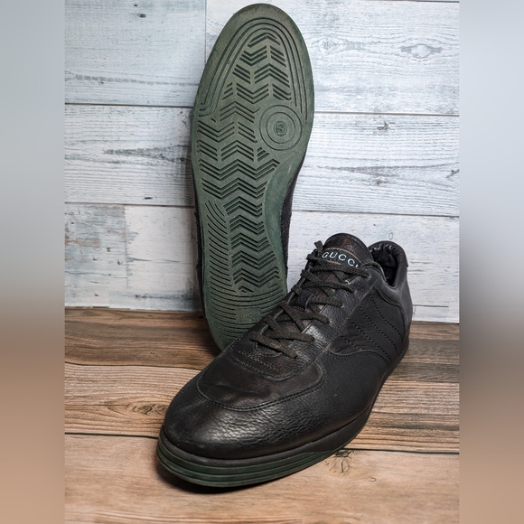 Gucci Calf Skin Leather Original Black Classic Soft Low Designer 233326 12.5M - Picture 1 of 11